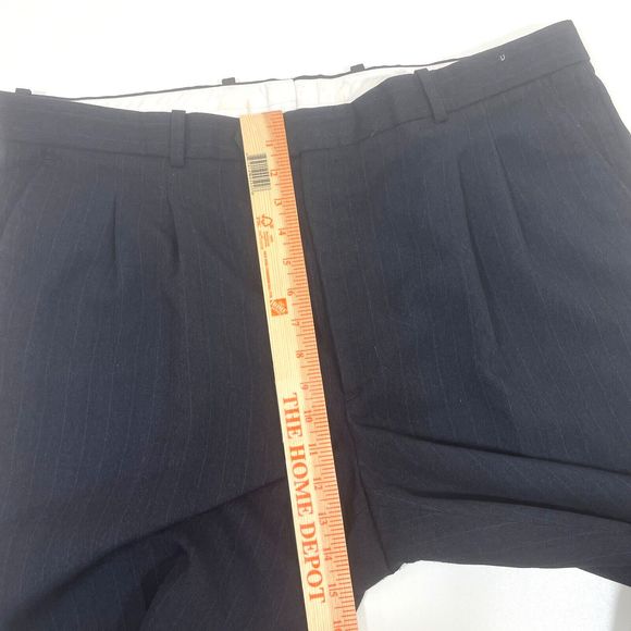2 Pair's Of Men's‎ Bonelli one Black & one Dark Blue Pinstripe Dress Pants 39R - Picture 14 of 16